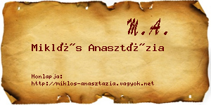 Miklós Anasztázia névjegykártya